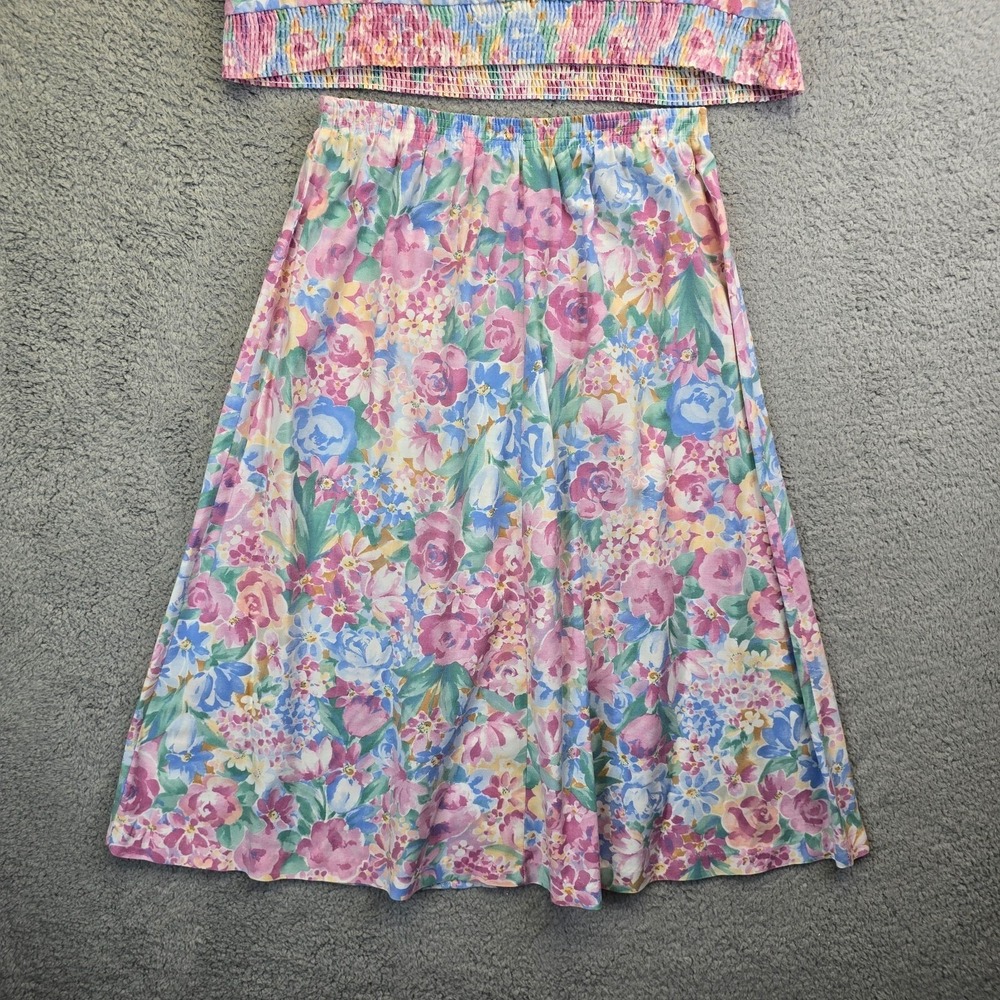Cricket Lane 2 Piece Set Womens 12 Floral Skirt Top Vintage Cottagecore Pastel - Picture 5 of 16